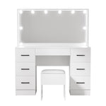 Dressing Table Set Stool 10 Led Bulbs White Debbie