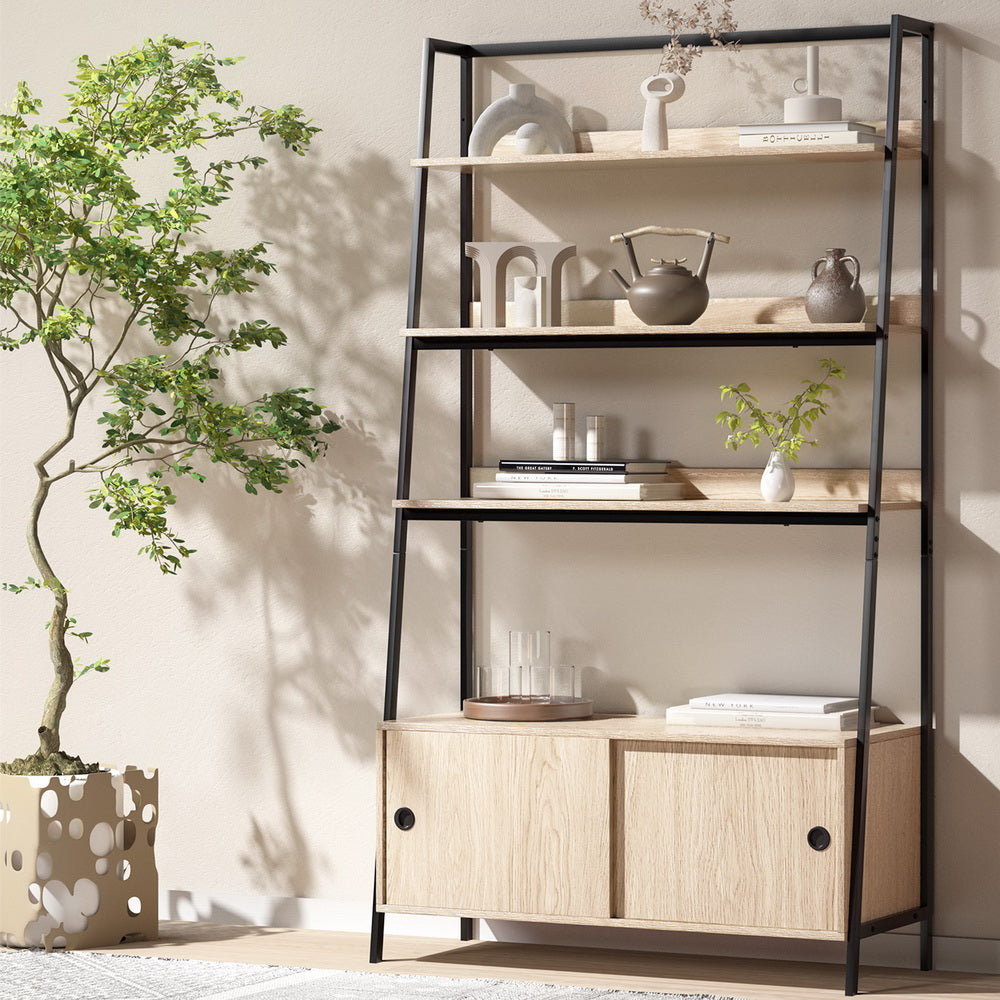 Bookshelf With Cabinet Mira Oak