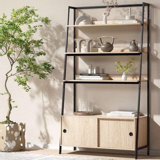 Bookshelf With Cabinet Mira Oak