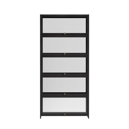 5-Tier Black Display Cabinet 78.5x32x172cm
