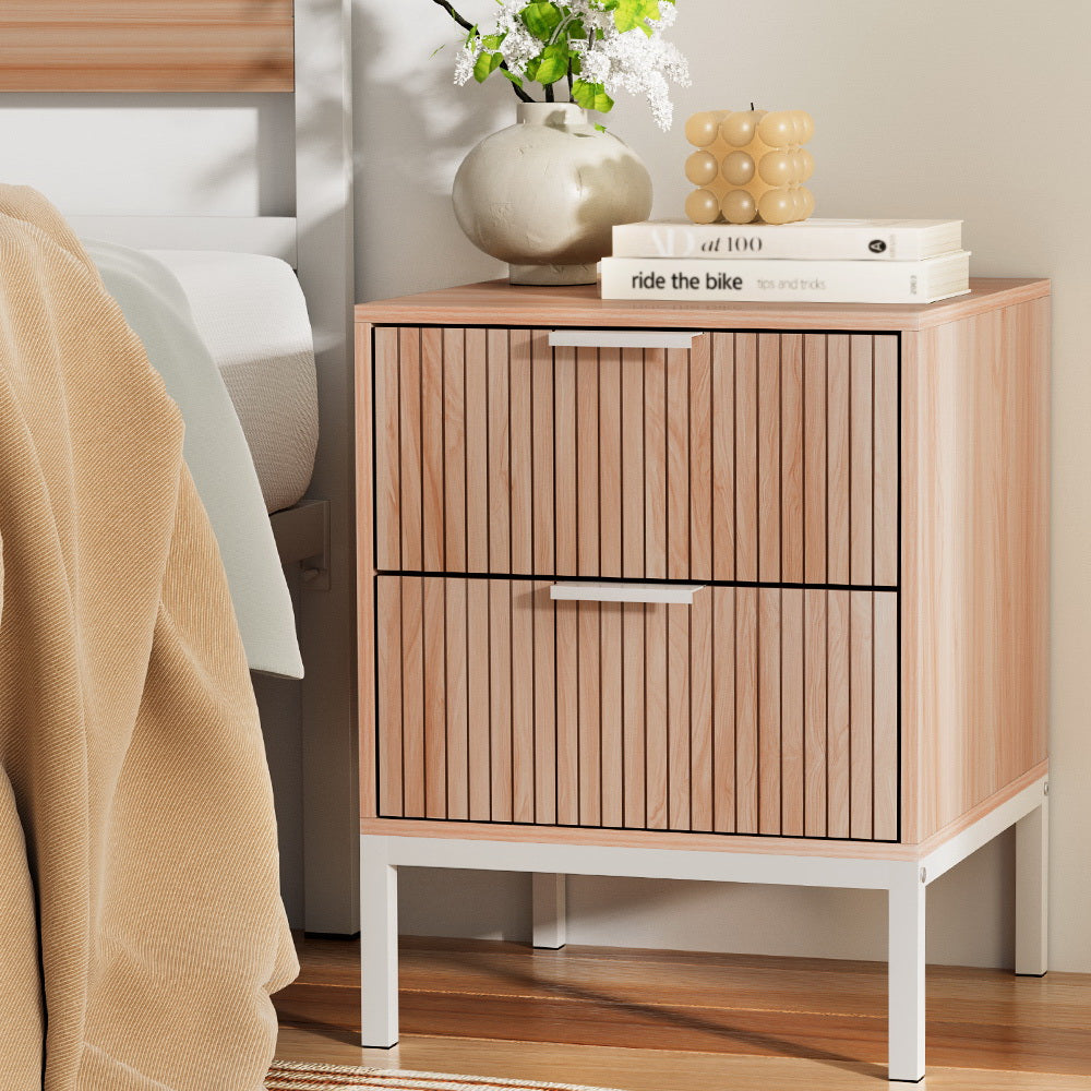 Bedside Table Drawers Side End Table Storage Cabinet Nightstand Pine ...