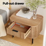 Bedside Table 2 Drawers Paulownia Wood Pine