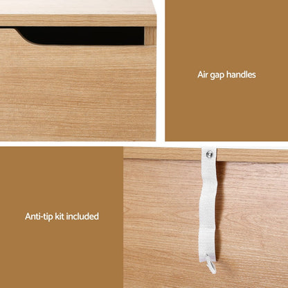 Bedside Table 2 Drawers Pine 48x40x48.5cm