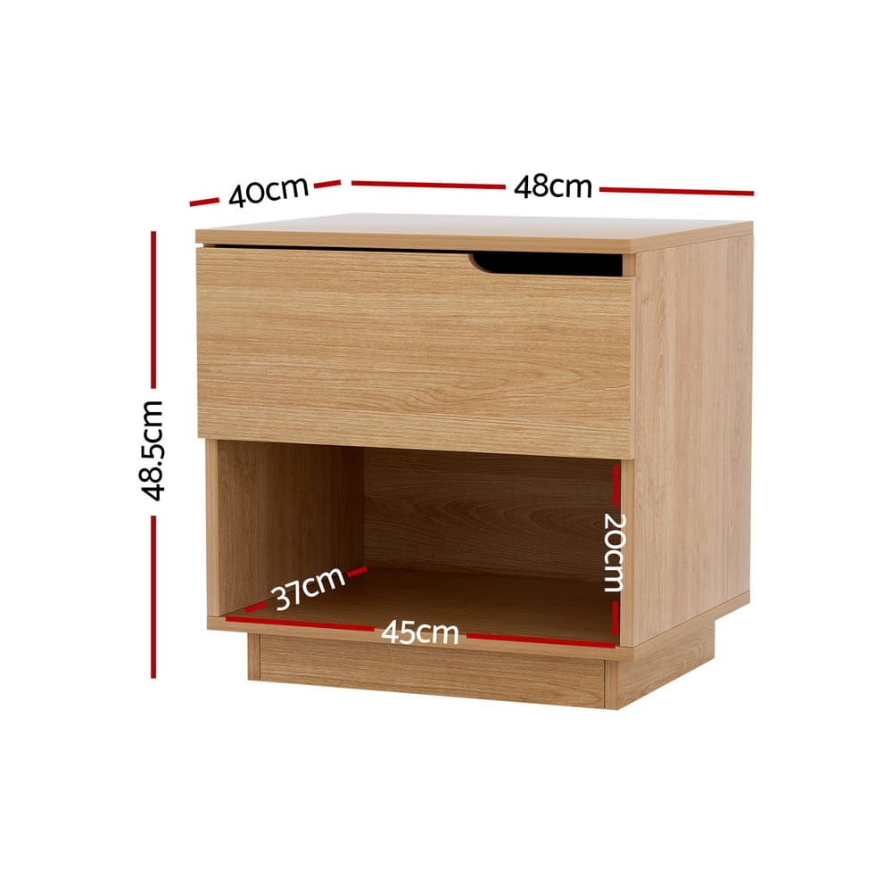 Bedside Table With Drawer 48x40x48.5cm