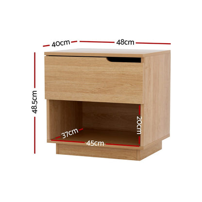 Bedside Table With Drawer 48x40x48.5cm