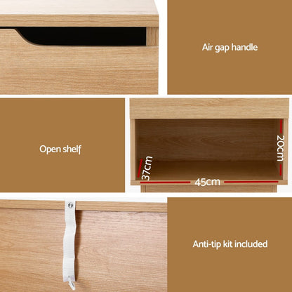 Bedside Table With Drawer 48x40x48.5cm