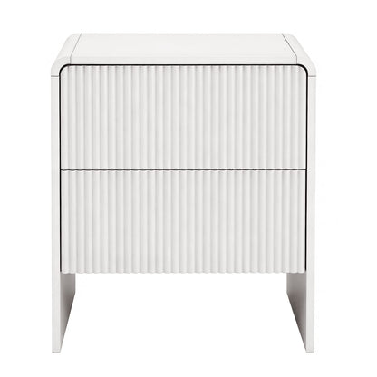 Bedside Table 2 Drawers Beige 50x40x55cm