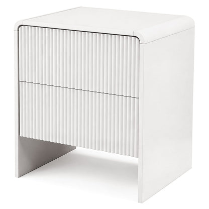 Bedside Table 2 Drawers Beige 50x40x55cm
