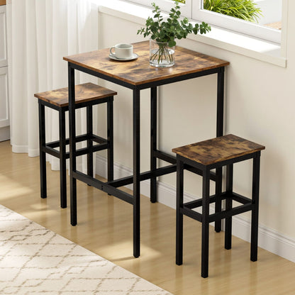 Vintage Metal Bar Table Walnut 60x92cm
