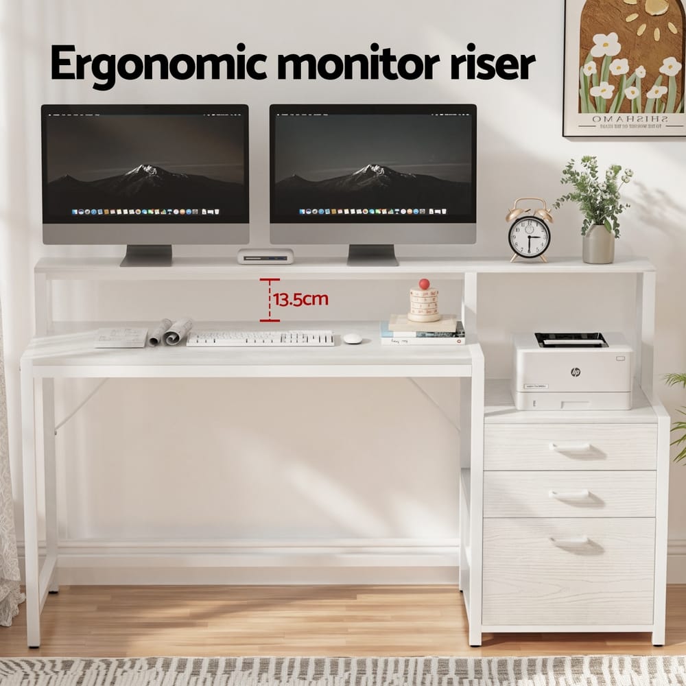 Computer Desk White 160cm 160x50x90cm