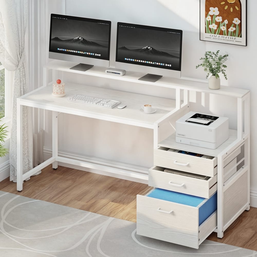 Computer Desk White 160cm 160x50x90cm