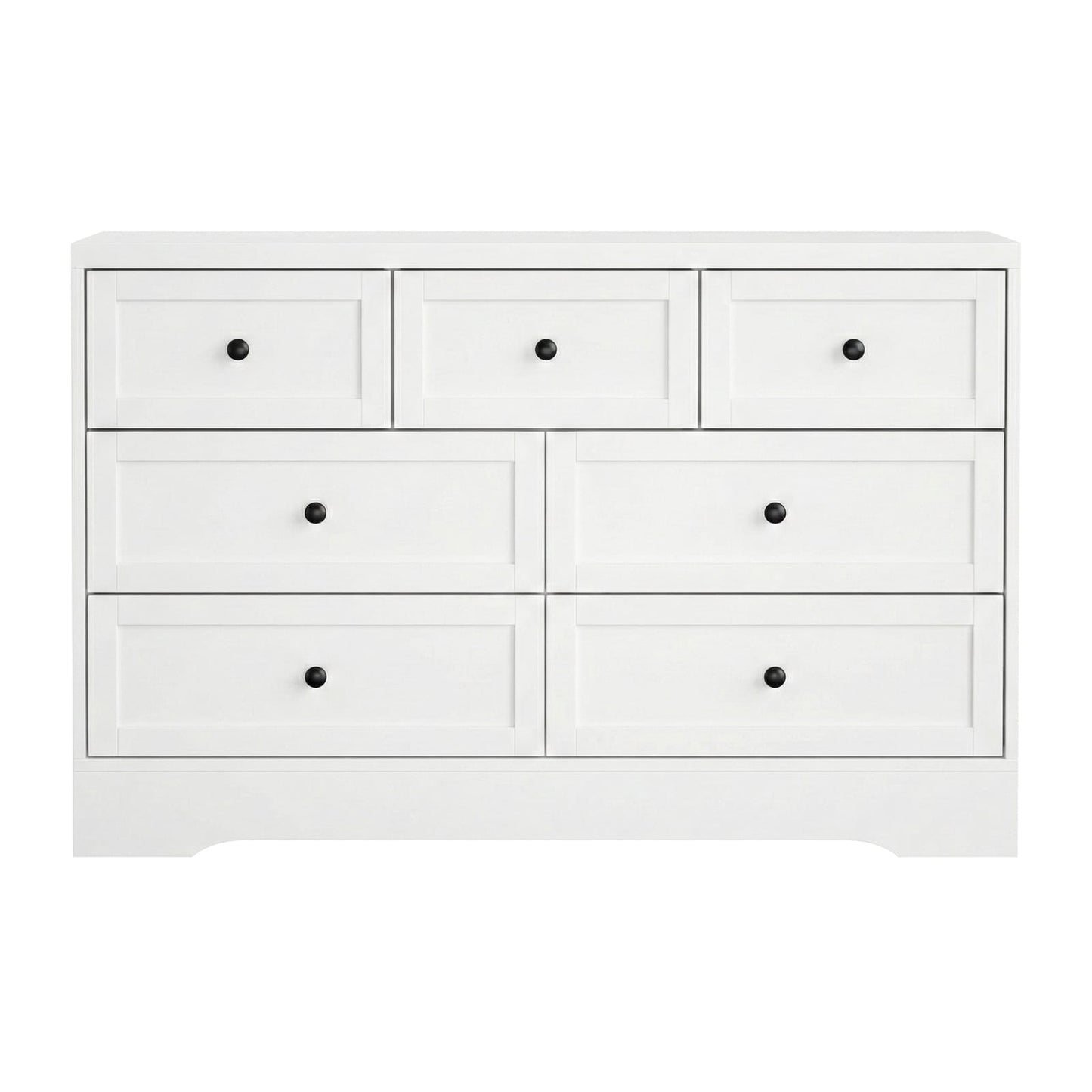 White 7 Drawer Chest 110x39x72cm