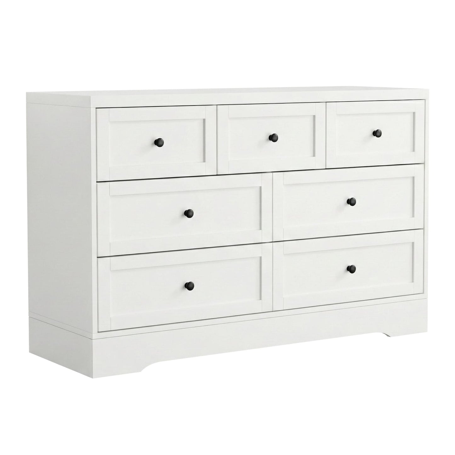 White 7 Drawer Chest 110x39x72cm