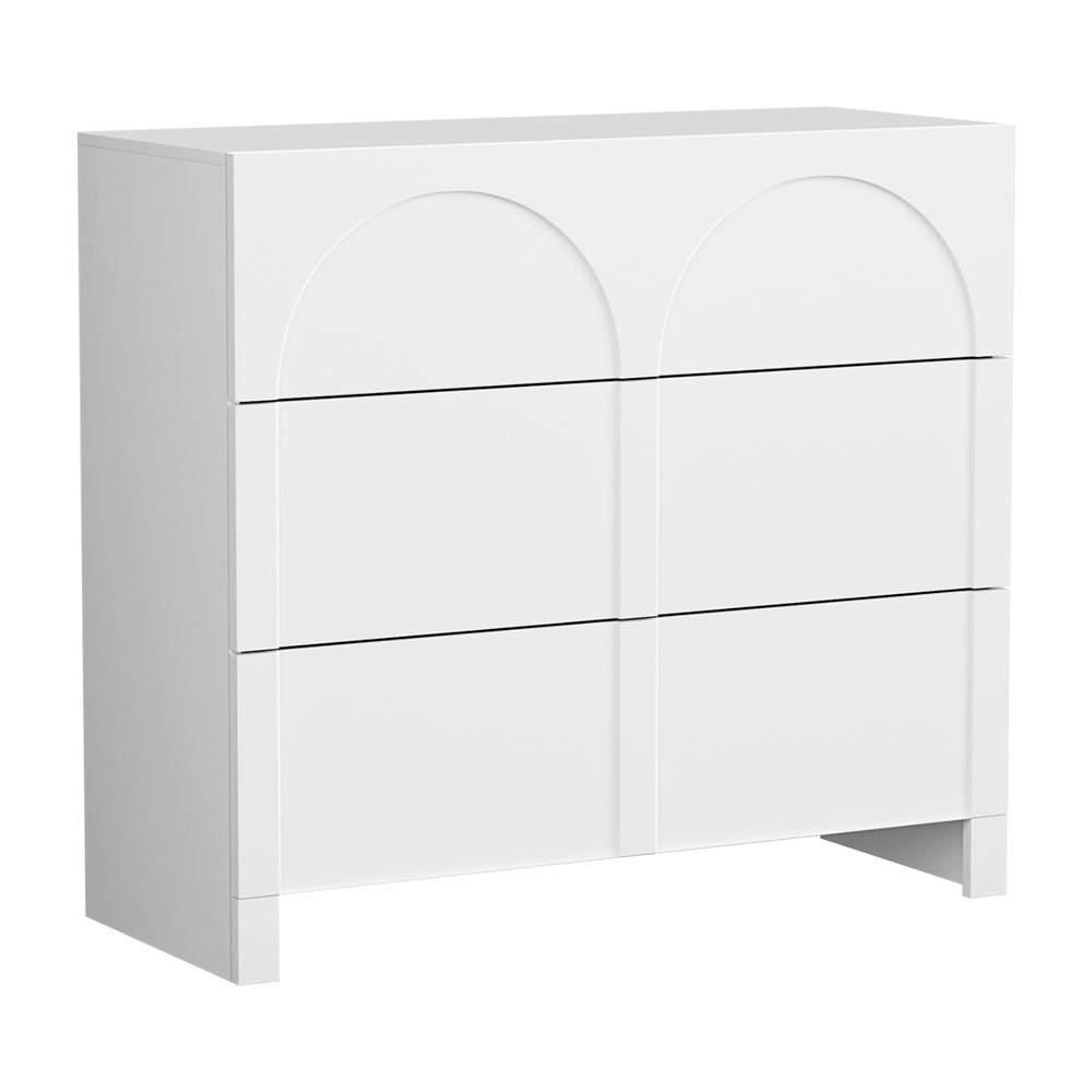 Chest of 6 Drawers Lowboy Cabinet White
