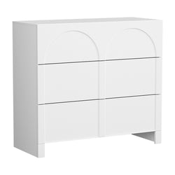 Chest of 6 Drawers Lowboy Cabinet White