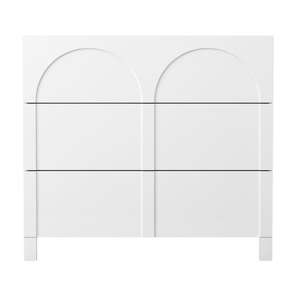 Chest of 6 Drawers Lowboy Cabinet White