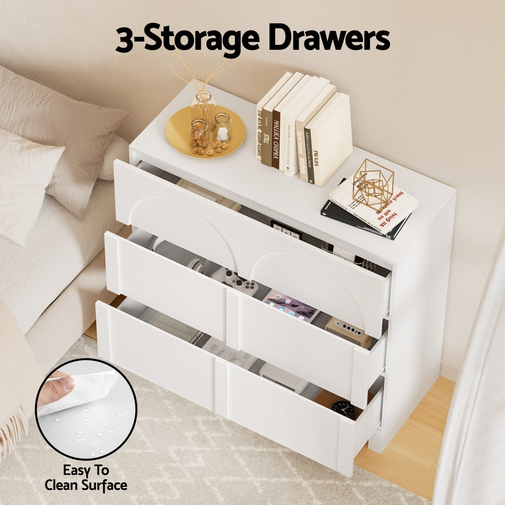 Chest of 6 Drawers Lowboy Cabinet White