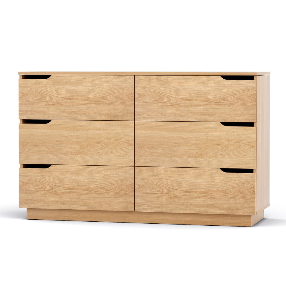 Pine 6 Drawer Dresser Table 120x40x75cm