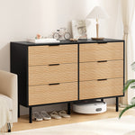 6 Chest of Drawers Dresser Table Black&Pine