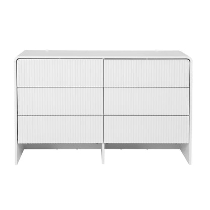 Beige 6 Drawer Chest 120x40x75.5cm