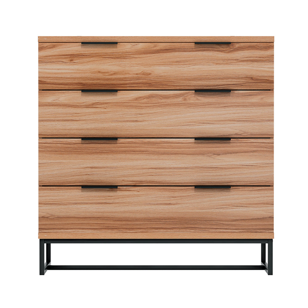 4 Chest Of Drawers Cabinet Dresser Table Tallboy Storage Bedroom Rust Oak