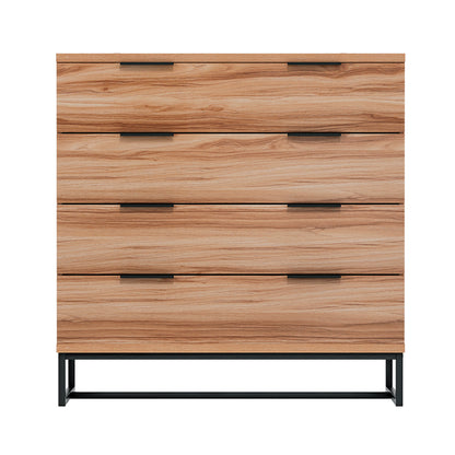 4 Chest Of Drawers Cabinet Dresser Table Tallboy Storage Bedroom Rust Oak
