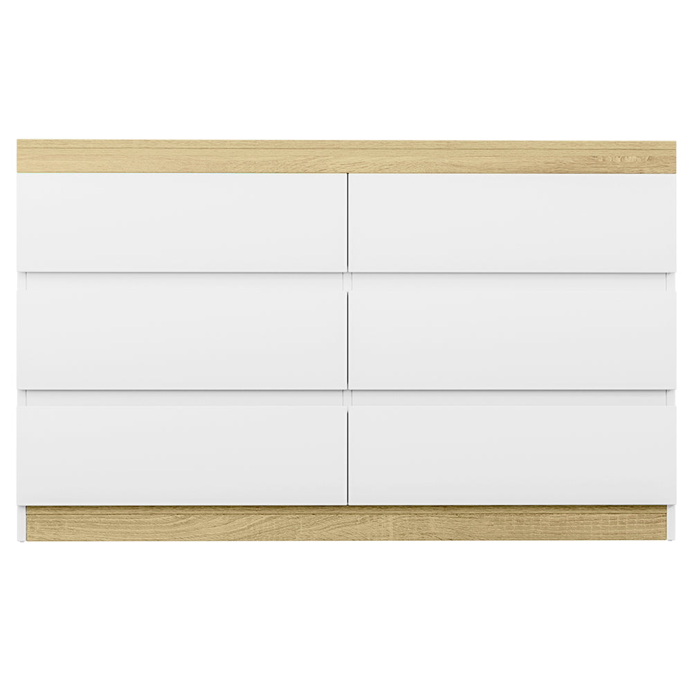 6 Chest Of Drawers Cabinet Dresser Table Tallboy Storage Bedroom White