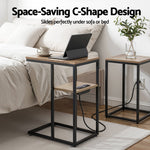 C-Shaped Side Table Charging Station 2-Tier | HomeAndLiving