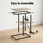 C-Shaped Side Table Charging Station 2-Tier | HomeAndLiving
