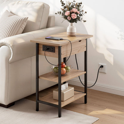 Flip-Top Side Table Charging Station 60cm | HomeAndLiving