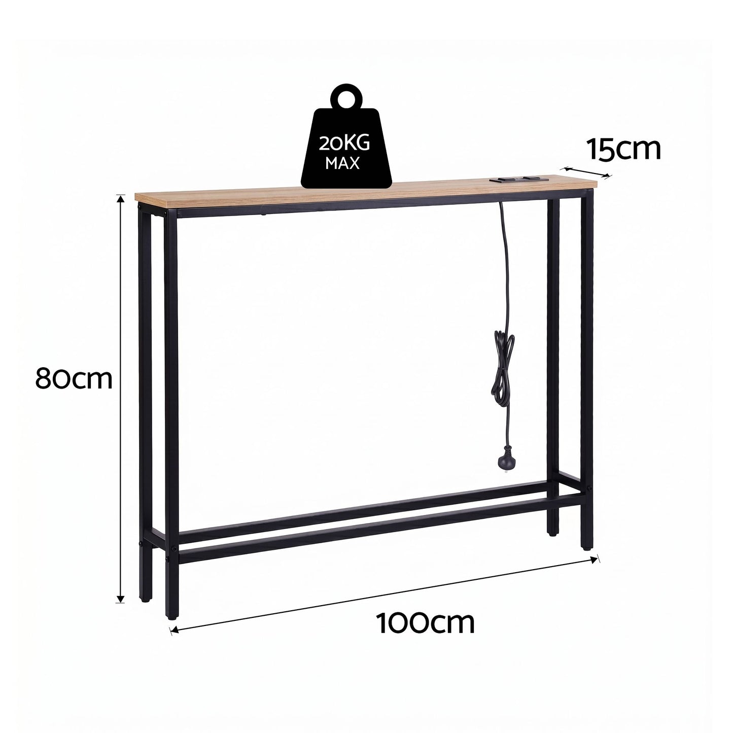 Console Table Charging Station Hallway Slim | HomeAndLiving