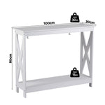 Console Table Hallway Narrow 2-Tier 100cm White | HomeAndLiv