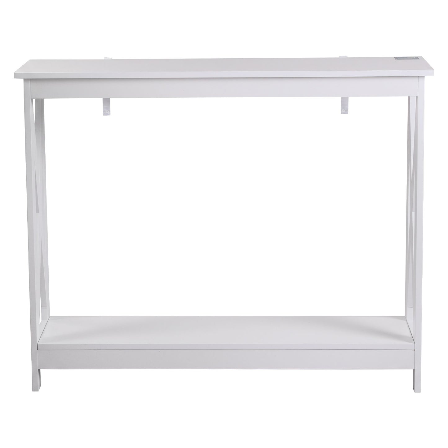 Console Table Hallway Narrow 2-Tier 100cm White | HomeAndLiv