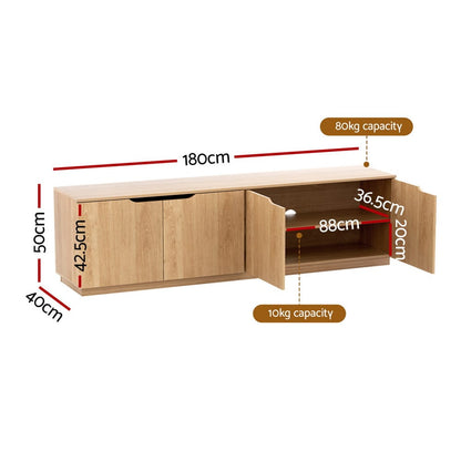 Pine Tv Unit Storage Cabinet 180x40x50cm