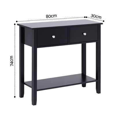 Console Table Black 80cm 80x30x74cm