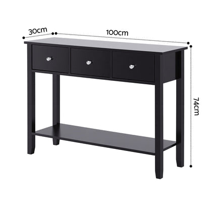 Console Table Black 100cm 100x30x74cm