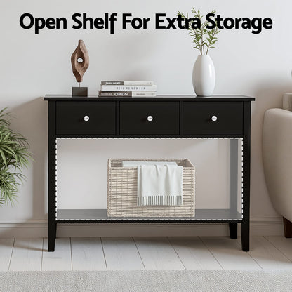 Console Table Black 100cm 100x30x74cm