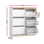 Shoe Rack Cabinet 3-Tier 45 Pairs White