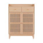 Shoe Rack Cabinet 4-Tier 16 Pairs Pine