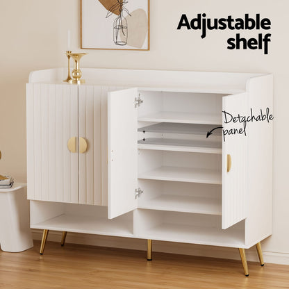 Shoe Cabinet Bench White 120x36x96.5cm