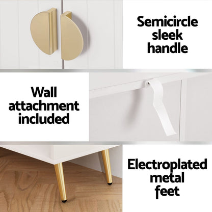 Shoe Cabinet Bench White 120x36x96.5cm
