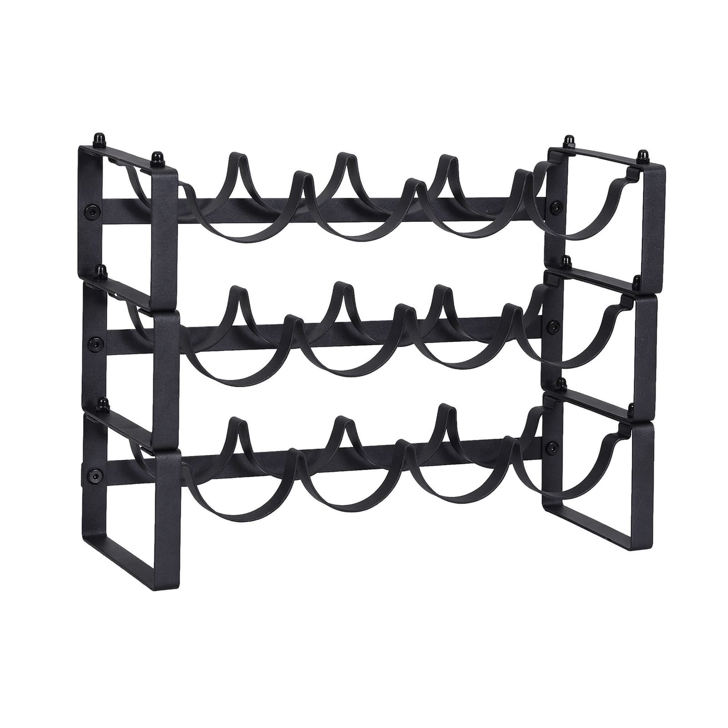 Metal Wine Rack 12 Bottle Freestanding Black | HomeAndLiving - 4