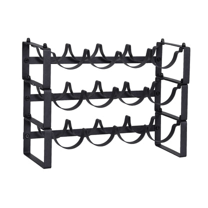 Metal Wine Rack 12 Bottle Freestanding Black | HomeAndLiving - 4