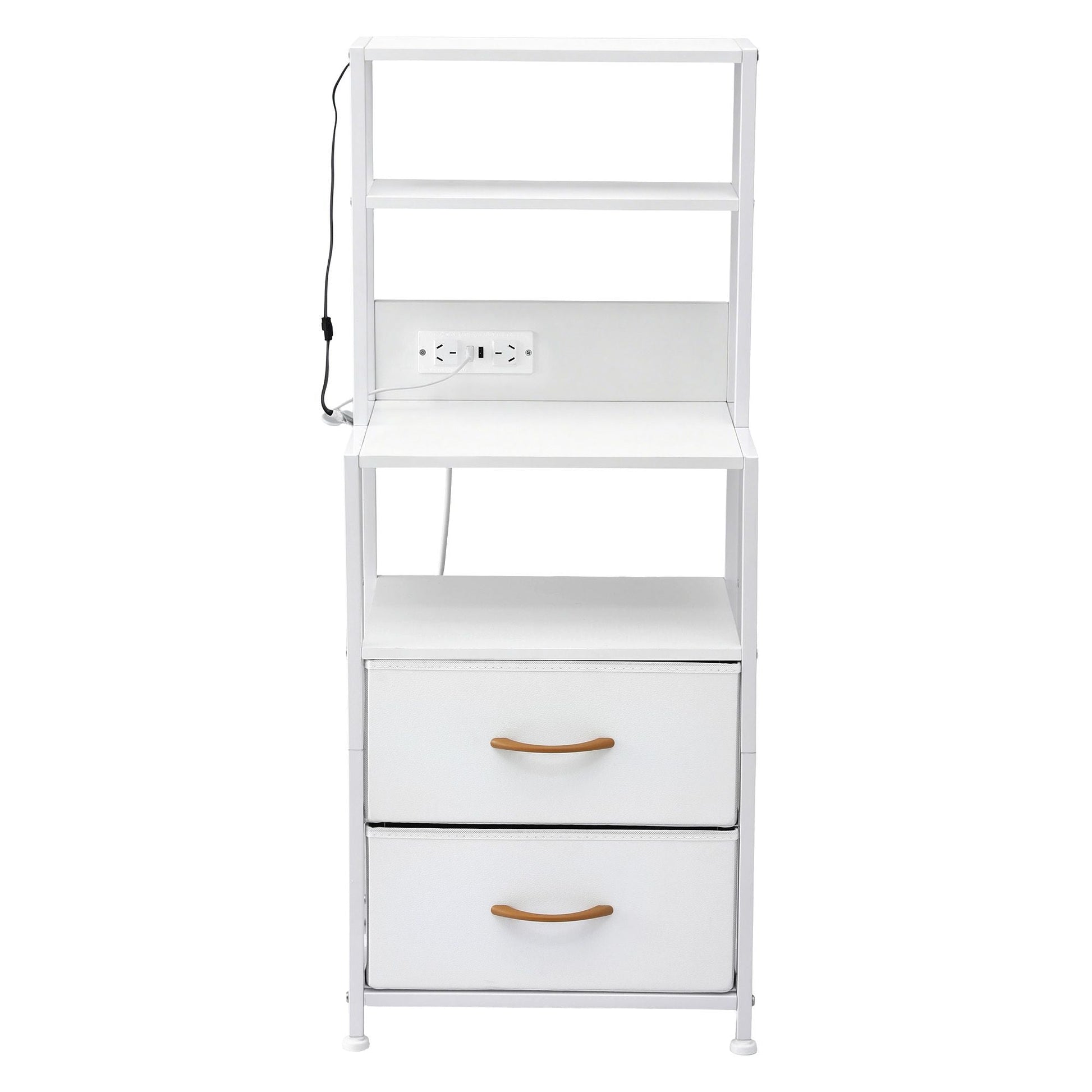 Bedside Table Nightstand Charging Station Drawers LED | Home & Living - 4