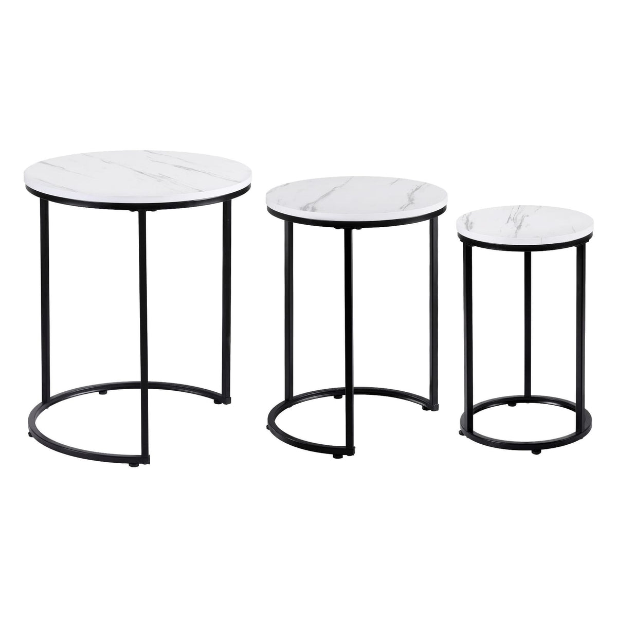 Round Marble Coffee Table Set 50x59cm