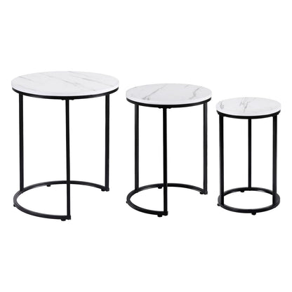 Round Marble Coffee Table Set 50x59cm