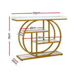 Marble Effect Console Table 4 Tier White Gold | Home & Living