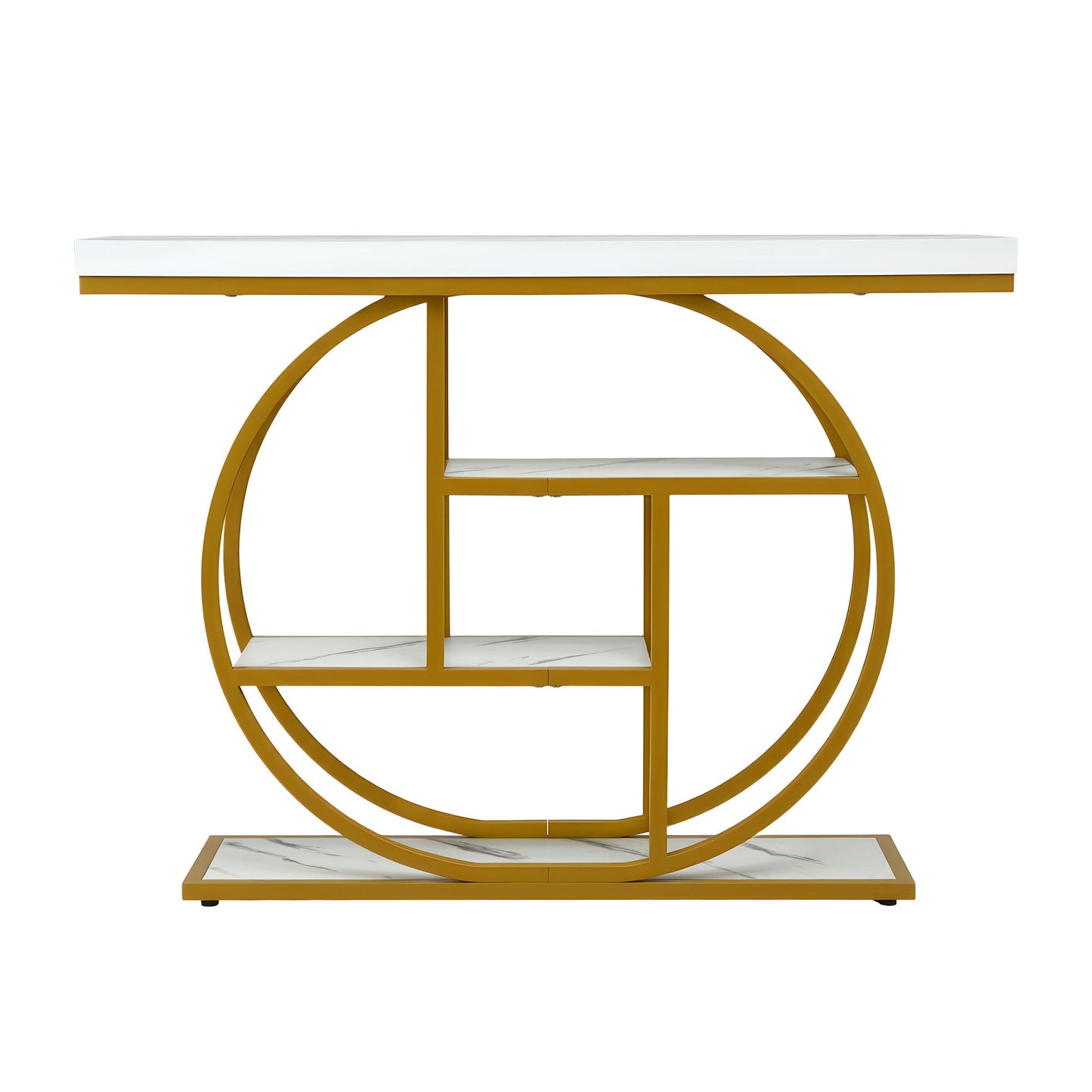 Marble Effect Console Table 4 Tier White Gold | Home & Living - 4