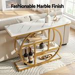 Marble Effect Console Table 4 Tier White Gold | Home & Living