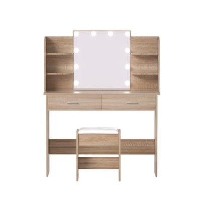 Dressing Table Set Natural Wood 108x40x135cm